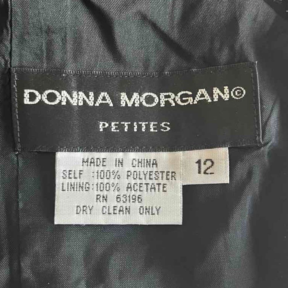 DONNA MORGAN black Beaded Lined Short Sleeve dress size 12P - Picture 7 of 16